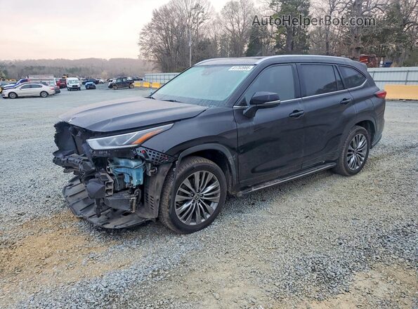 5TDFZRAH0MS082680 2021 TOYOTA HIGHLANDER Black Առջևի ձախ երեք քառորդ տեսարան