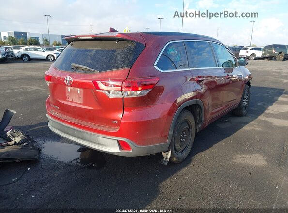 5TDKZRFH2JS548001 2018 TOYOTA HIGHLANDER Бордовый Задняя правая четверть