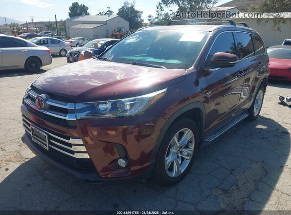 5TDYZRFH9JS248420 2018 TOYOTA LIMITED Burgundy Առջևի ձախ երեք քառորդ տեսարան