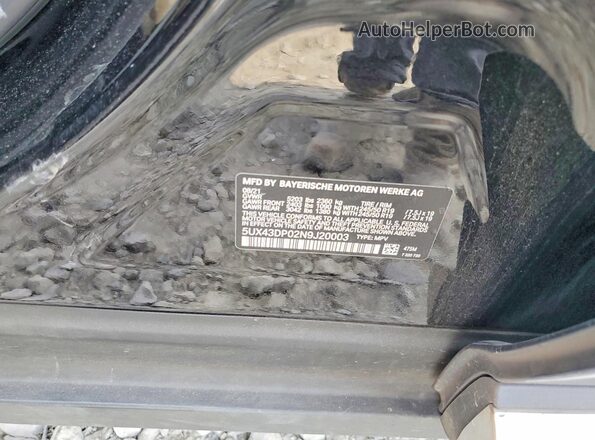 5UX43DP02N9J20003 2022 BMW X3 Black Вид підкапотного простору