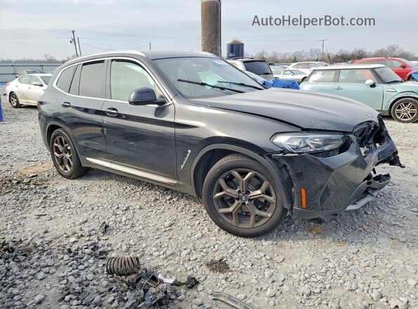 5UX43DP02N9J20003 2022 BMW X3 Black Передня права чверть