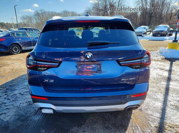 5UX53DP07N9M98757 2022 BMW X3 Blue უკანა ხედი