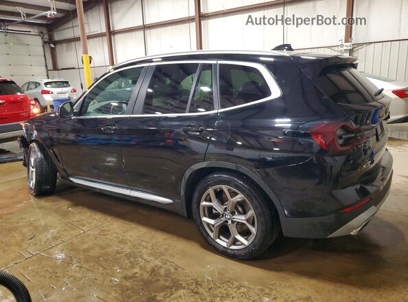 5UX53DP08N9N08194 2022 BMW X3 Black Trasero izquierdo