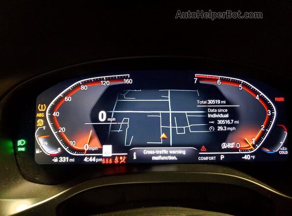 5UX53DP08N9N08194 2022 BMW X3 Black Vista del cuadro de instrumentos