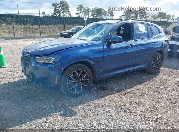 5UX53DP0XR9W38693 2024 BMW X3 Синий Передняя левая четверть