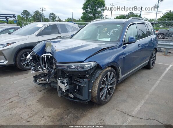 5UXCW2C01M9D85879 2021 BMW X7 Blue Передня ліва чверть