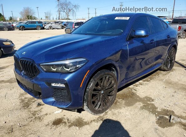 5UXCY4C04M9F36459 2021 BMW X6 Синий Передняя левая четверть