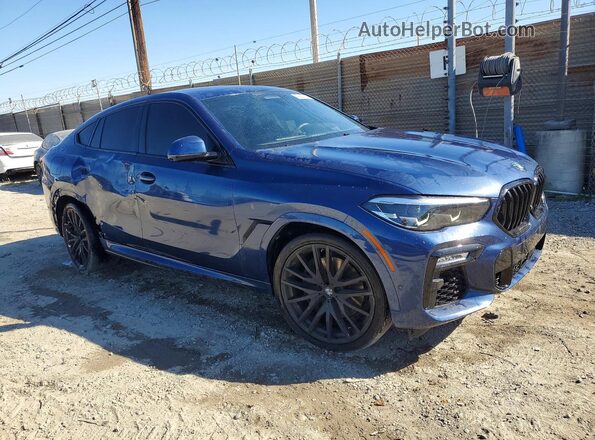 5UXCY4C04M9F36459 2021 BMW X6 Синий Передняя правая четверть