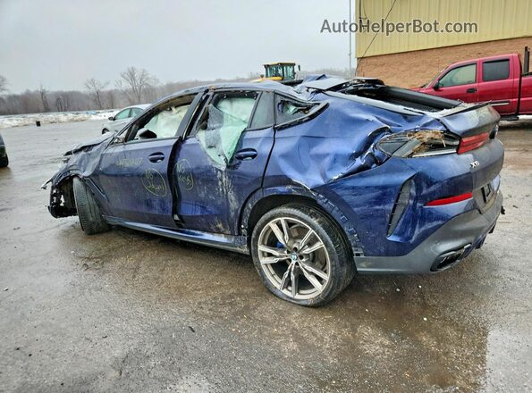 5UXCY8C0XM9E66411 2021 BMW X6 Blue Հետևի ձախ