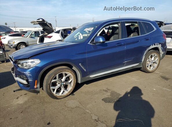 5UXTY3C05L9C13885 2020 BMW X3 Blue Przód lewy