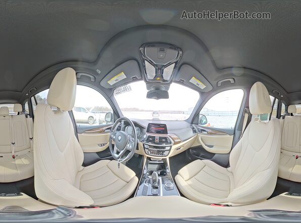 5UXTY3C05M9E84821 2021 BMW X3 White Widok wnętrza 360 stopni