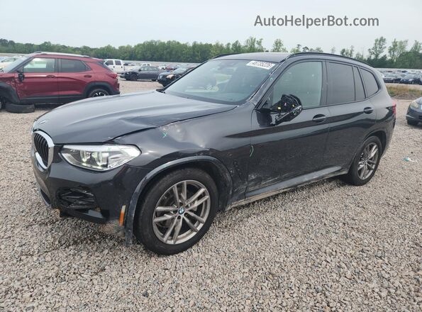 5UXTY3C07M9F84385 2021 BMW X3 Черный Передняя левая четверть