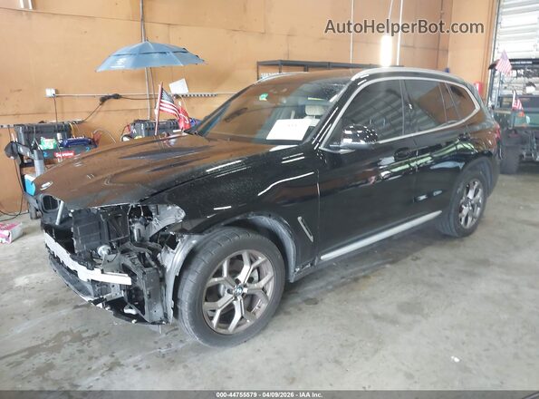 5UXTY3C08M9D79917 2021 BMW X3 Black წინა მარცხენა ხედი სამი მეოთხედიდან