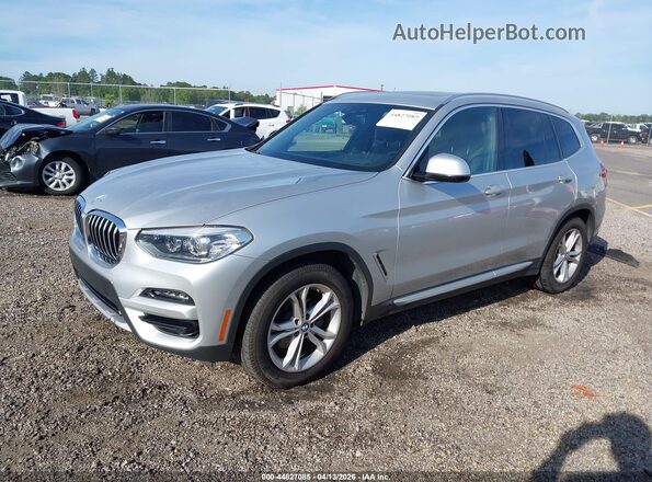 5UXTY5C00L9D35551 2020 BMW X3 Silver Առջևի ձախ երեք քառորդ տեսարան