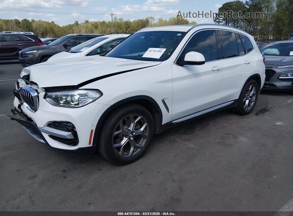 5UXTY5C03L9C41356 2020 BMW X3 White წინა მარცხენა ხედი სამი მეოთხედიდან