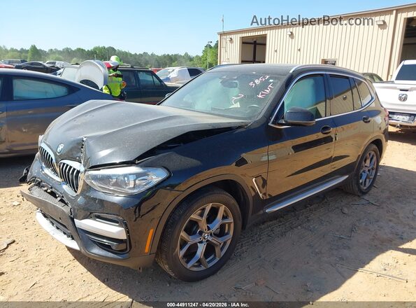 5UXTY5C04LLT33852 2020 BMW X3 Black წინა მარცხენა ხედი სამი მეოთხედიდან
