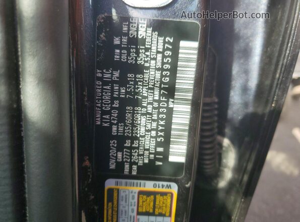 5XYK33DF7TG395972 2026 KIA SPORTAGE Черный Панорамный вид салона 360°