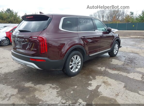 5XYP2DHC6LG048793 2020 KIA TELLURIDE Burgundy უკანა მარჯვენა