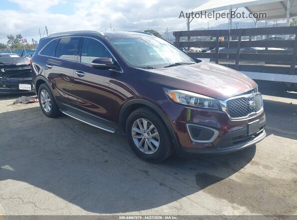 5XYPG4A39GG070336 2016 KIA SORENTO Maroon Front right