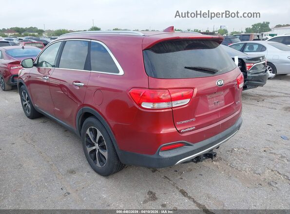 5XYPHDA52GG092435 2016 KIA SORENTO Красный Задняя левая четверть