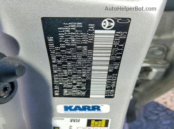 5YFEPRAE7LP040389 2020 TOYOTA LL Silver Vista del compartimento del motor