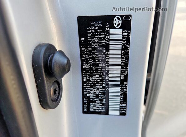 5YFS4MCE1NP129163 2022 TOYOTA LL Silver Engine compartment view