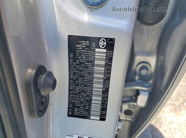 5YFS4RCEXLP057308 2020 TOYOTA LL Silver Widok naklejki z numerem VIN