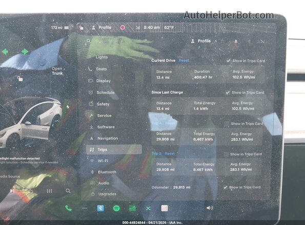 5YJ3E1EB2NF172215 2022 TESLA MODEL 3 Белый Вид задних сидений