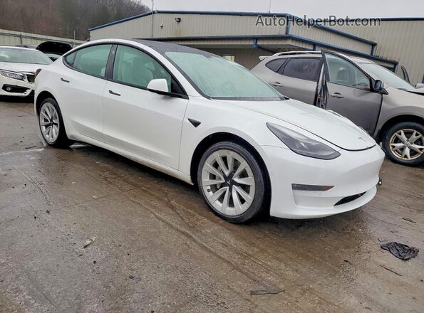 5YJ3E1EB2NF248368 2022 TESLA MODEL Белый Передняя правая четверть