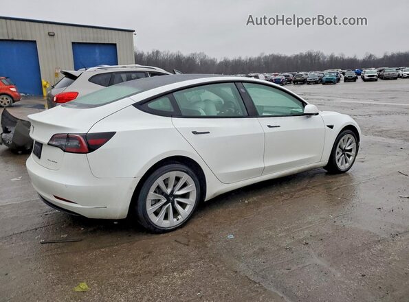 5YJ3E1EB2NF248368 2022 TESLA MODEL Белый Задняя правая четверть