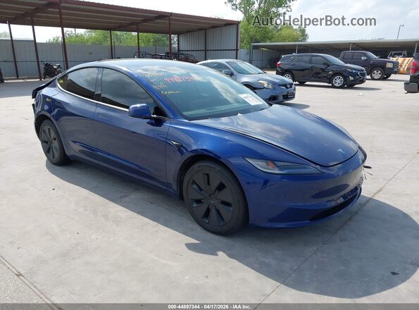 5YJ3E1EB4RF833863 2024 TESLA MODEL 3 Синий Передняя правая четверть