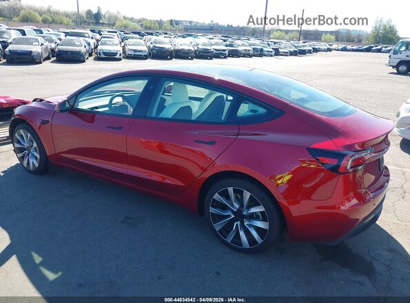 5YJ3E1EB4SF904386 2025 TESLA MODEL 3 Красный Задняя левая четверть