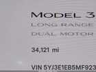 2021 Tesla Model 3 Long Range Dual Motor All-wheel Drive Красный vin: 5YJ3E1EB5MF923743