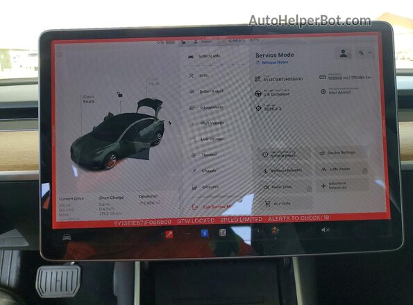 5YJ3E1EB7JF086800 2018 TESLA MODEL Черный Вид щитка приборов