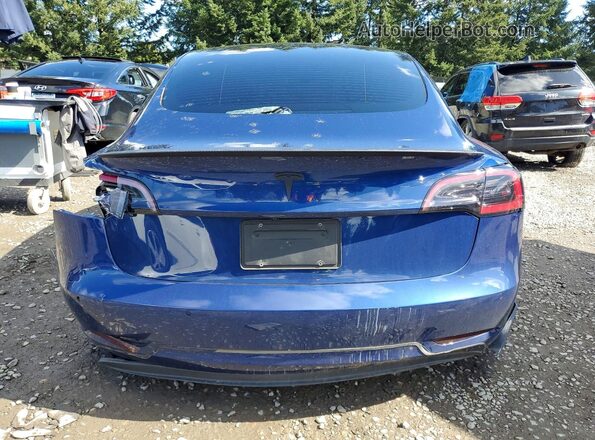 5YJ3E1EC1NF253201 2022 TESLA MODEL Blue უკანა ხედი