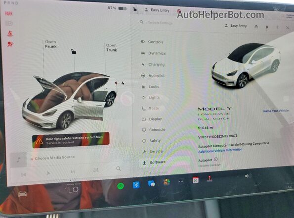 5YJYGDEE2MF279873 2021 TESLA MODEL White Vista del cuadro de instrumentos