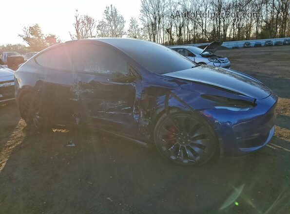 5YJYGDEF5MF209390 2021 TESLA MODEL Синий Передняя правая четверть