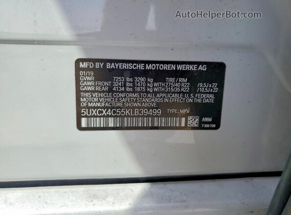 5UXCX4C55KLB39499 2019 BMW X7 Белый Панорамный вид салона 360°