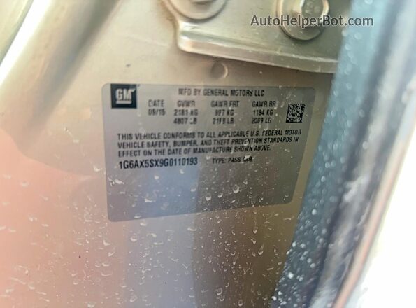 1G6AX5SX9G0110193 2016 CADILLAC CTS Золотой Вид задней части салона