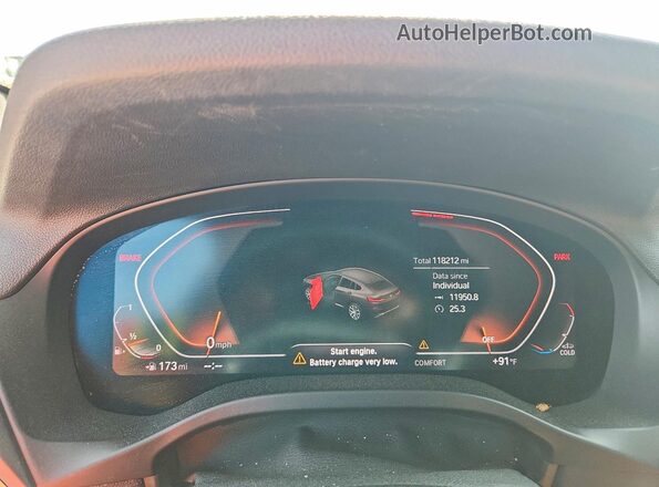5UX2V1C02L9B53802 2020 BMW X4 Blue Widok tylnych siedzeń