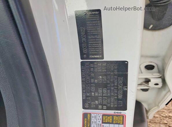 KNDCB3LC0K5246132 2019 KIA NIRO Белый Вид наклейки с VIN-кодом