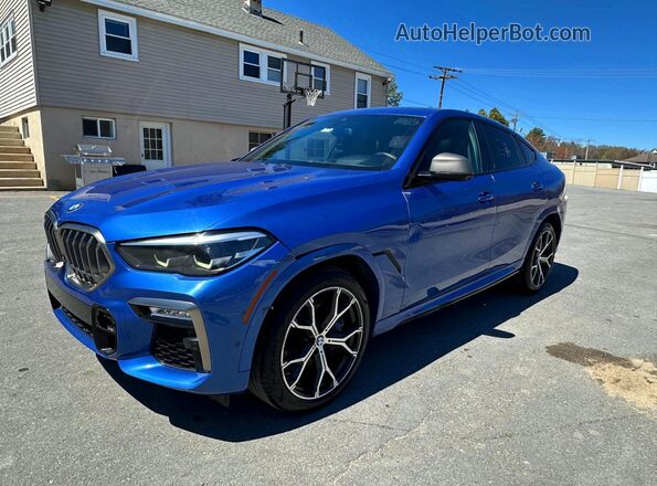 5UXCY8C06L9B12934 2020 BMW X6 Синий Передняя левая четверть