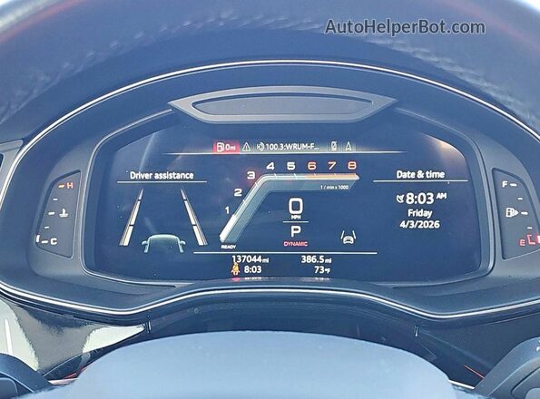 WA1LXBF79ND006740 2022 AUDI Q7 Синий Вид щитка приборов
