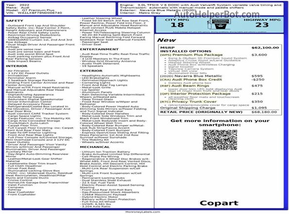 WA1LXBF79ND006740 2022 AUDI Q7 Blue Widok wnętrza z tyłu