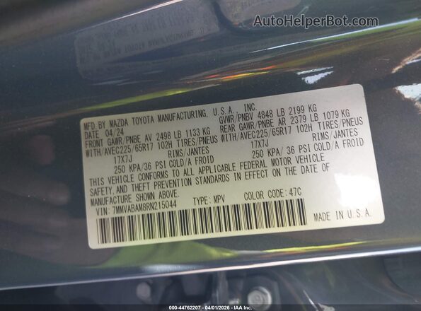 7MMVABAM8RN215044 2024 MAZDA CX-5 Gray Widok komory silnika