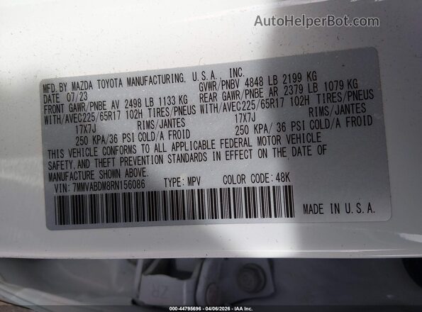 7MMVABDM8RN156086 2024 MAZDA CX-5 White Շարժիչի բաժամունքի տեսք