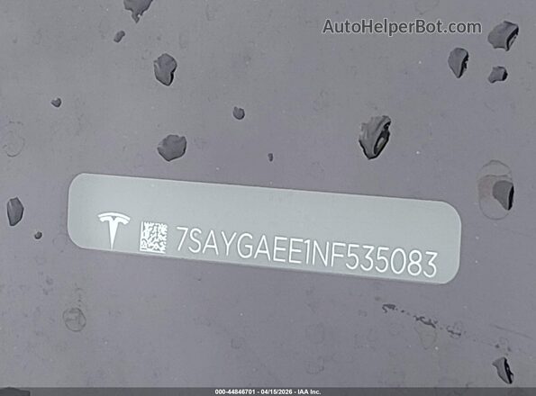 7SAYGAEE1NF535083 2022 TESLA MODEL Y Black Շարժիչի բաժամունքի տեսք