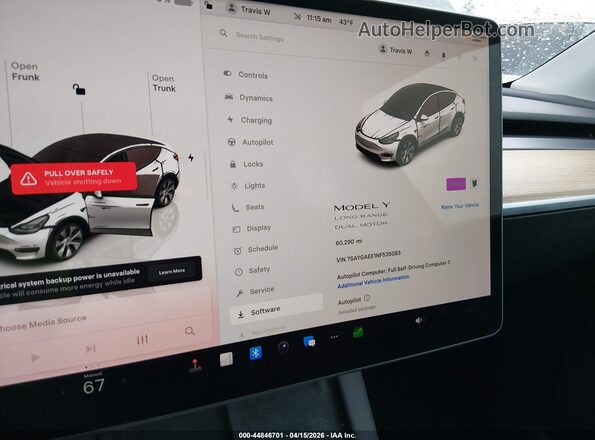 7SAYGAEE1NF535083 2022 TESLA MODEL Y Black Հետևի նստատեղերի տեսք