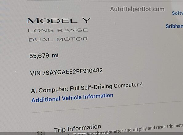 7SAYGAEE2PF910482 2023 TESLA MODEL Y Red 