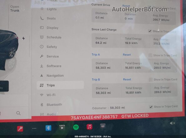 7SAYGAEE4NF388757 2022 TESLA MODEL Y Black Вид задніх сидінь